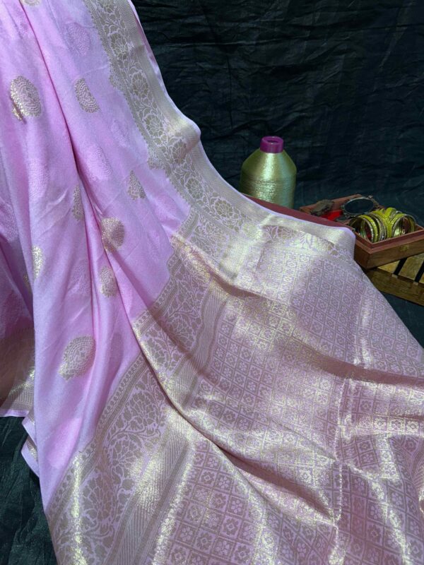 Pure Chiffon Silk Saree (lavender)