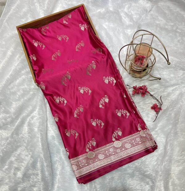 Pure Mashru Silk Saree (Rani)