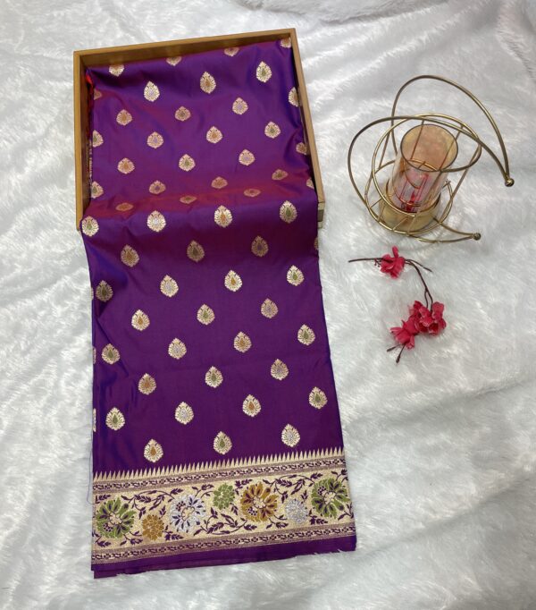 Pure Meena Kanjivaram Silk Saree (Purple)