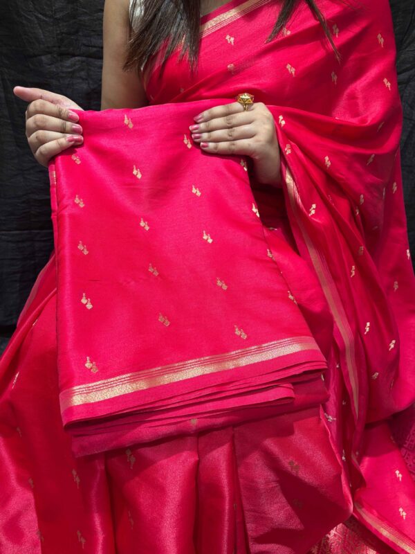 Pure Kanjivaram Silk Saree in Vibrant Pink